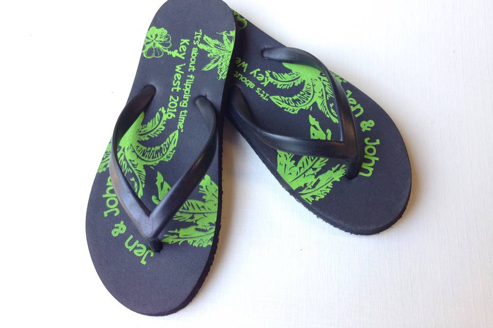 Wedding flipflops black