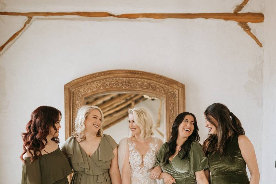 Bridesmaids + Bride