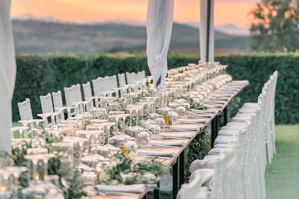Wedding table with a view