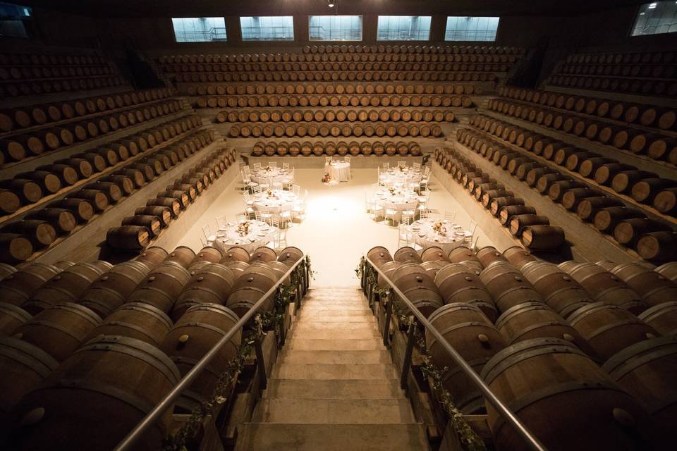 Wine Wedding, dinner in winery