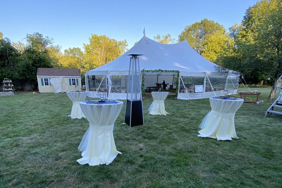 Tented wedding in backyard