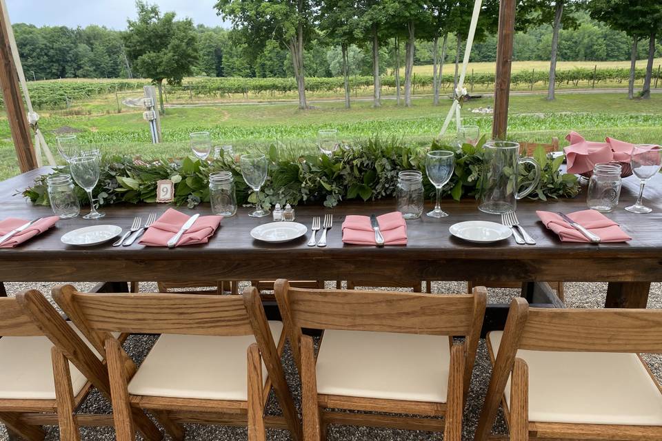 Winery farm table