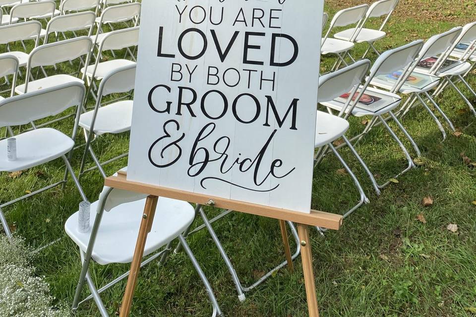 Rustic seating sign