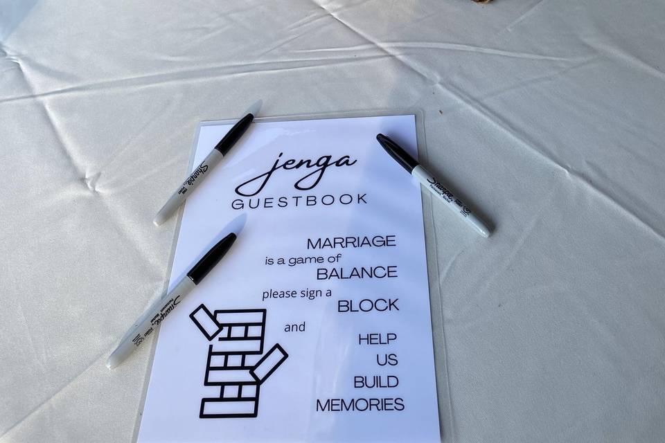 Jenga guestbook