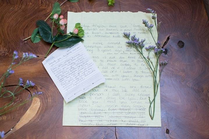 Personal vows read by couple