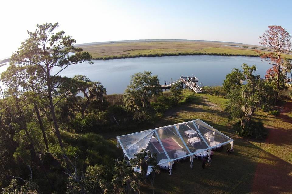 Aerial view of Captain's Bluff