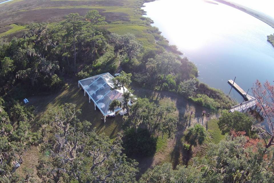 Aerial view of Captain's Bluff