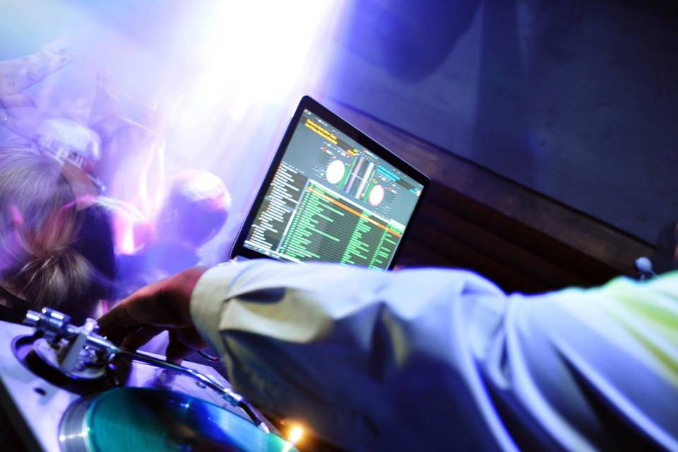 DJ spinning