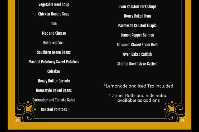 Basic menu- Can be customized