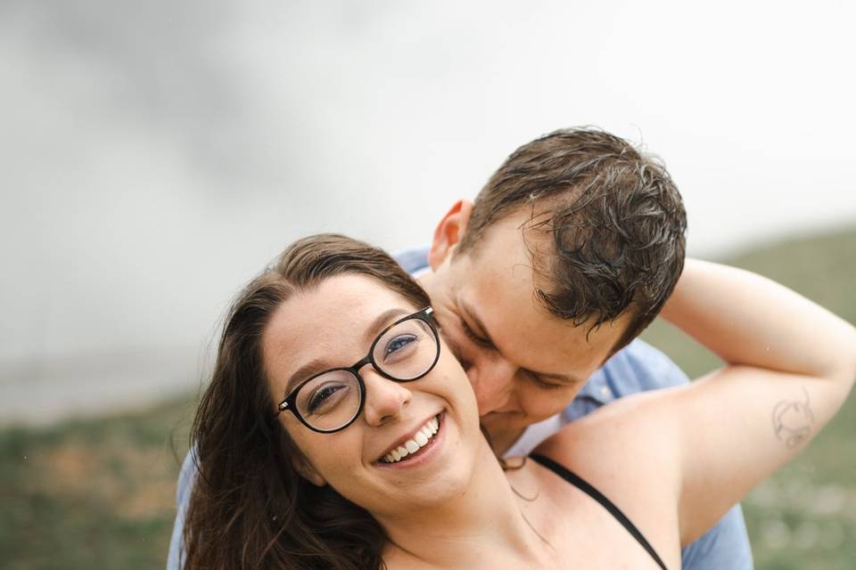 Sweet kiss on the neck