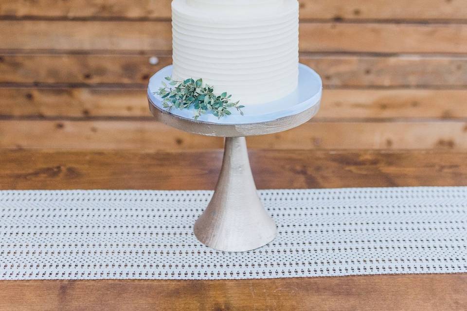 Textured Ribbon Wedding Cake