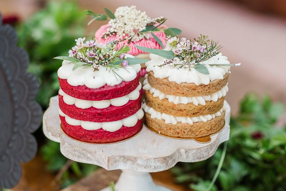 Mini Naked Wedding Cakes