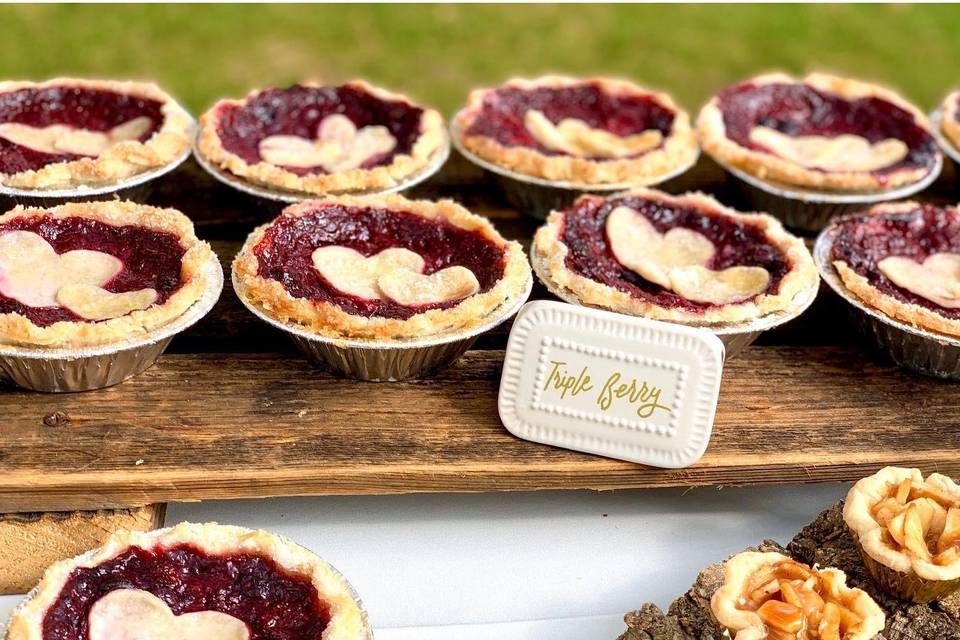 Mini Triple Berry Wedding Pies