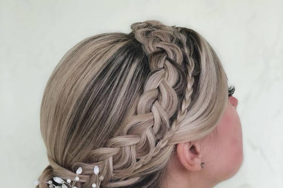 Double braided smooth updo