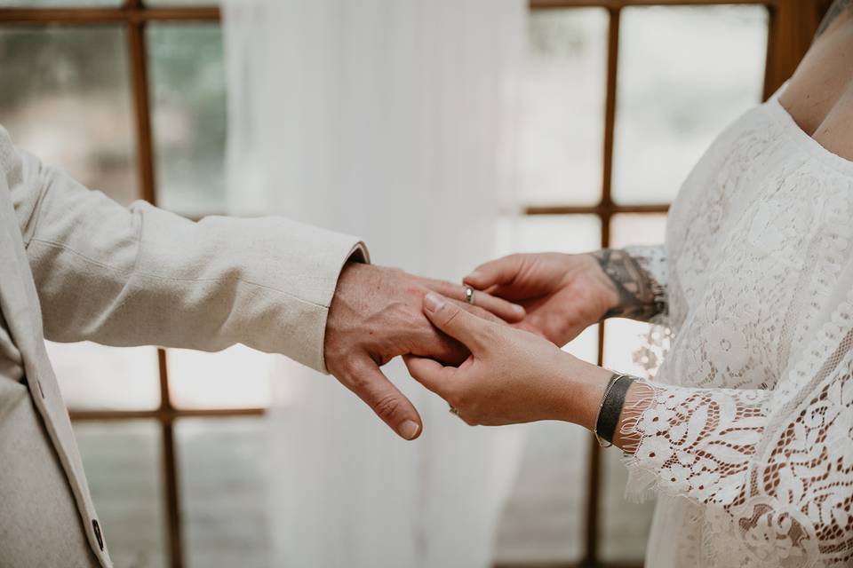Bride and groom rings