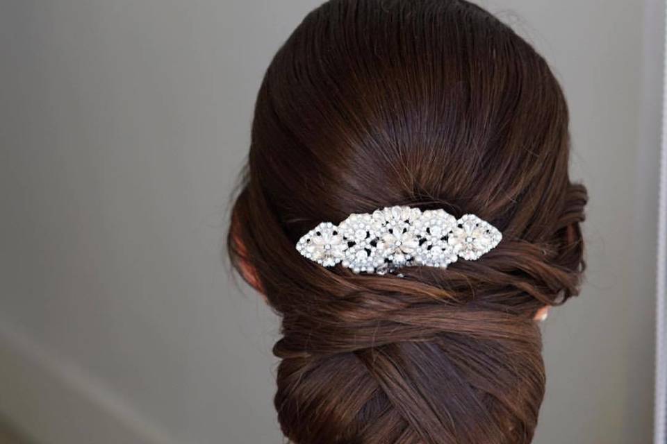 Neat wedding updo