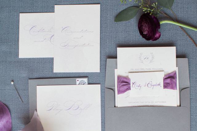 Wedding invitation spread