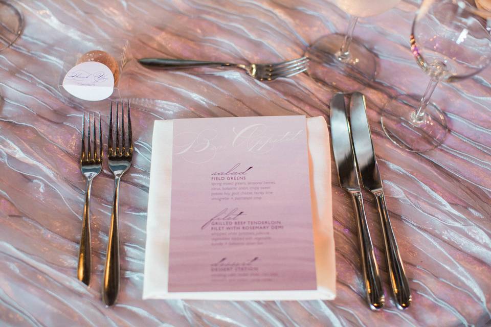 Table setting and menu card