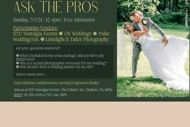 Ask the Pros Wedding Event