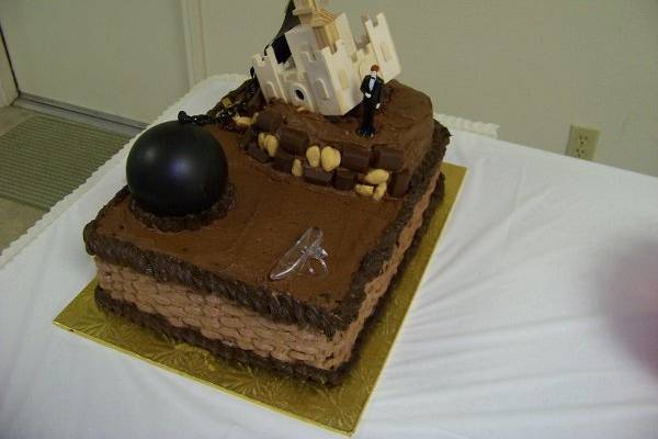 Chocolate Grooms cake in the princes theme.