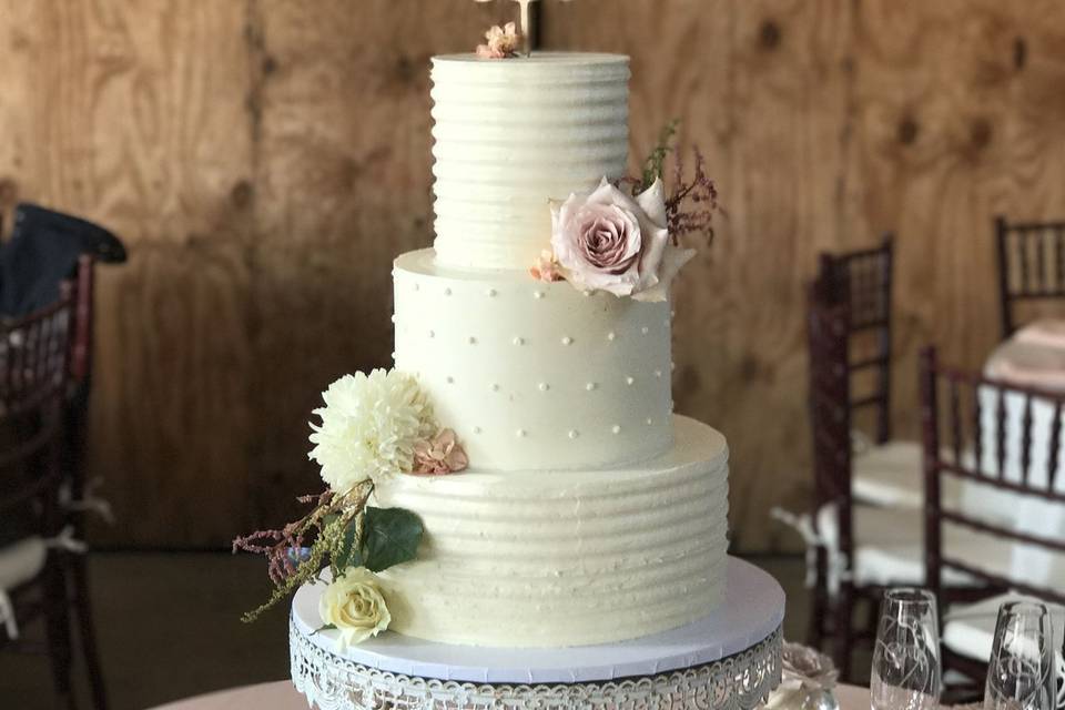 Wedding cake by our little cakery based in fresno capc: tuly michalides
