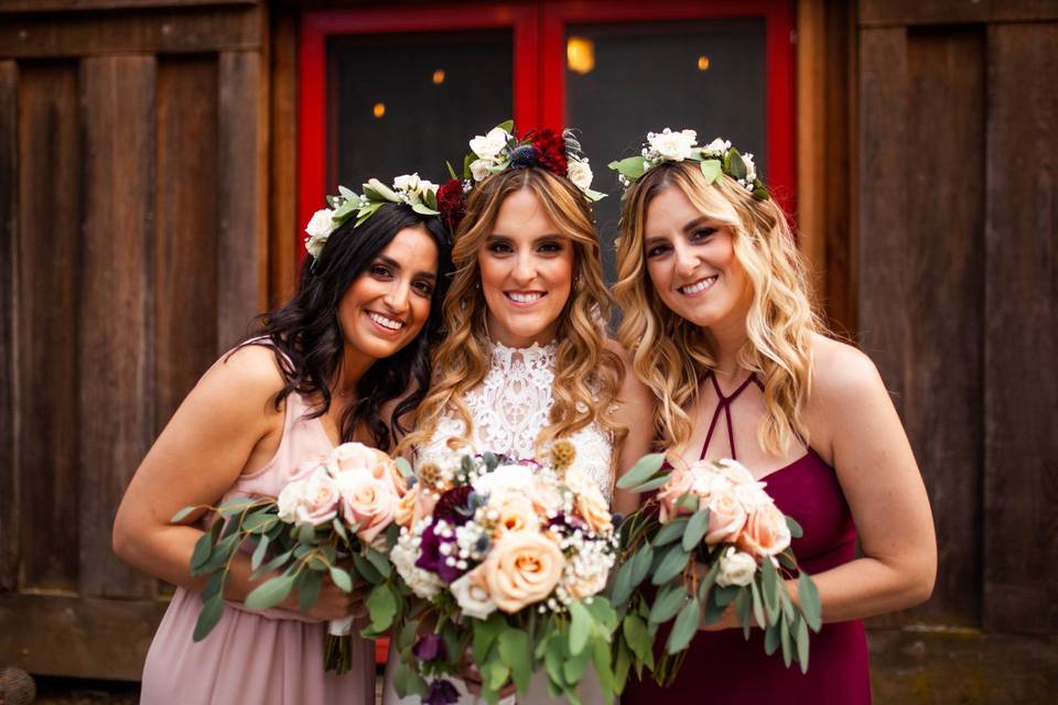 Bohemian bridal party