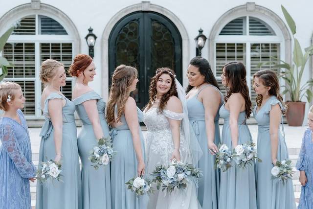 Wedding party in blue