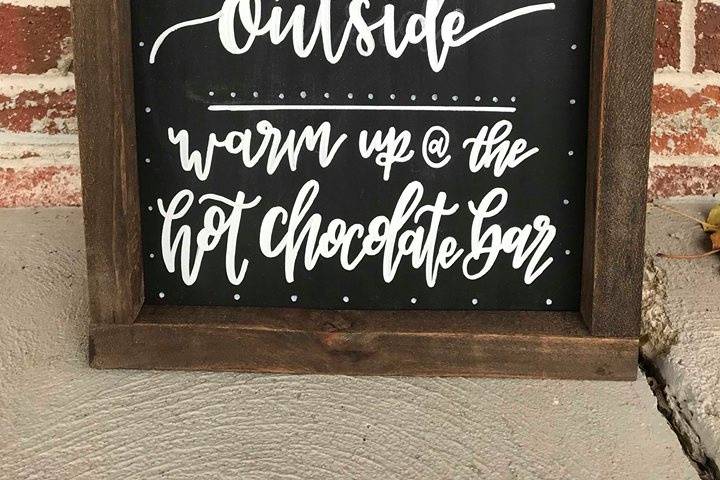 Hot chocolate bar chalkboard