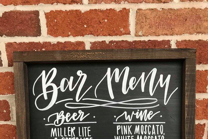 Bar menu chalkboard