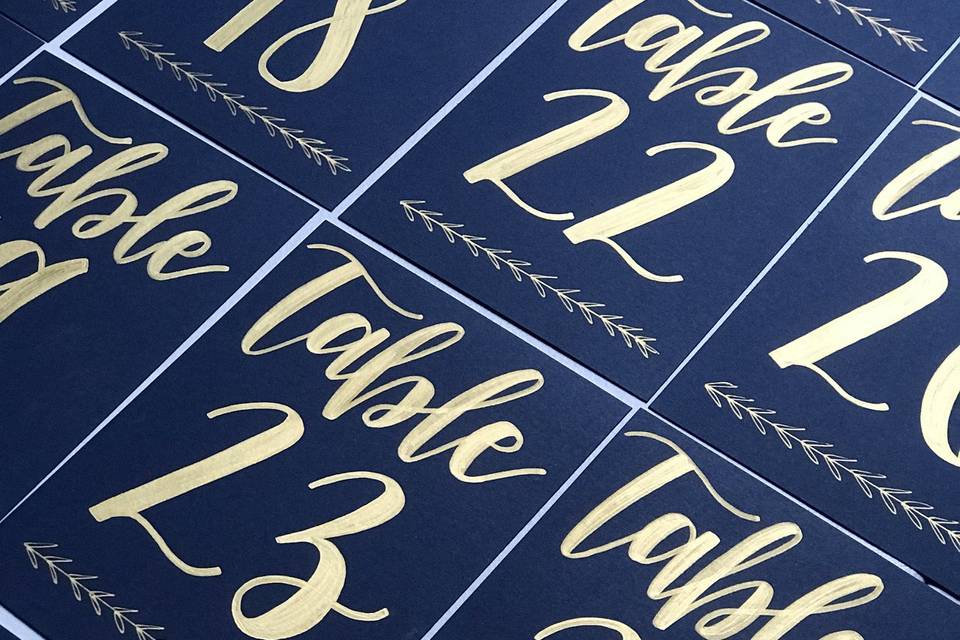 Cardstock table numbers