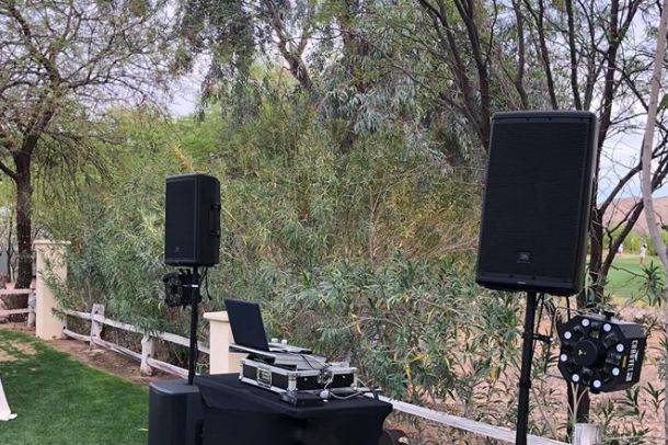 Outdoor DJ booth setup