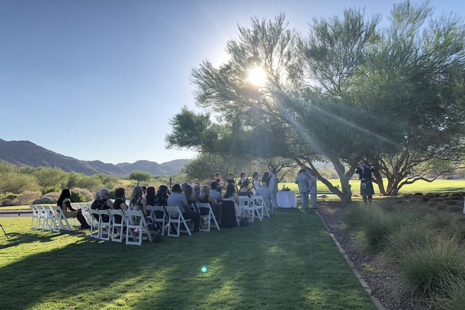 Outdoor wedding ceremony