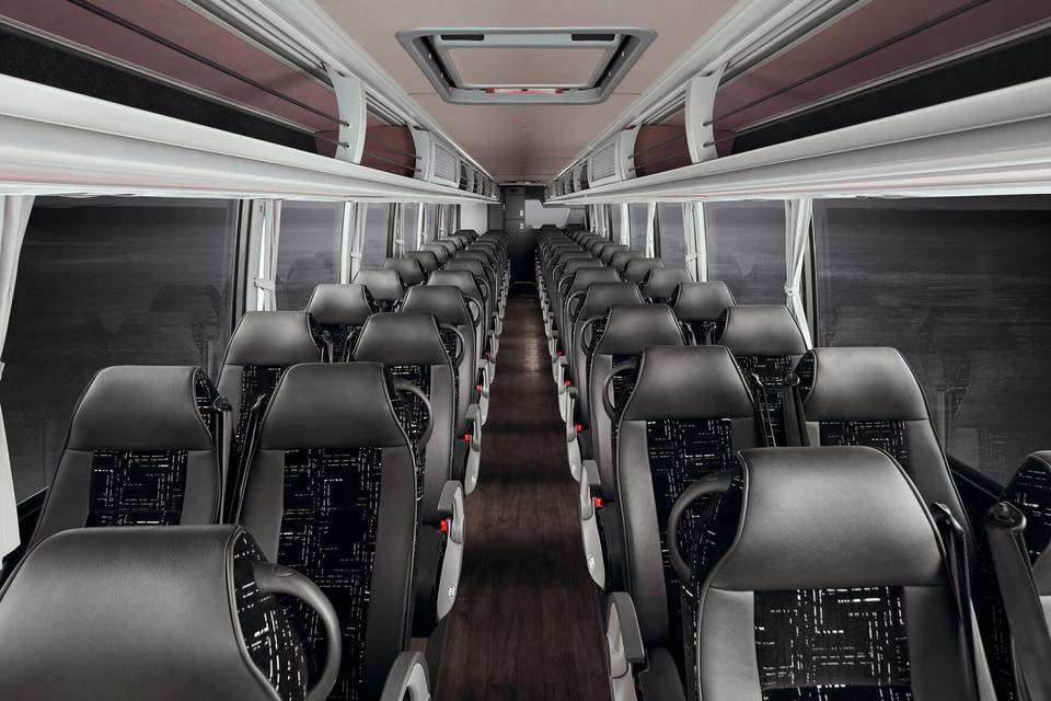 Charter bus interior