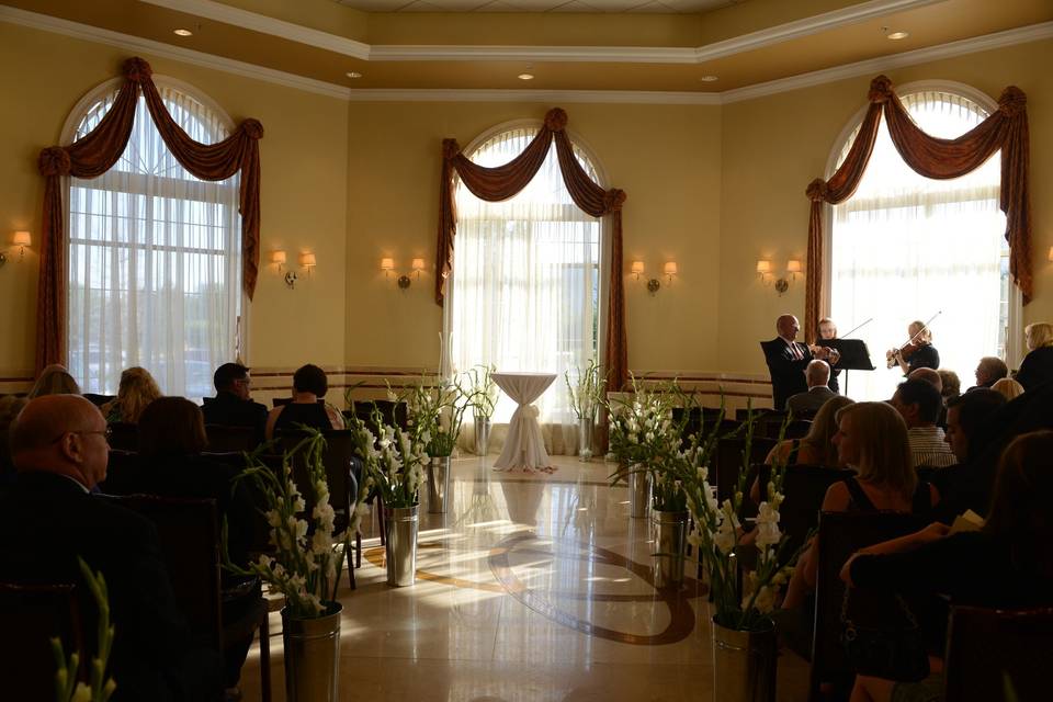 Indoor reception ceremony setting