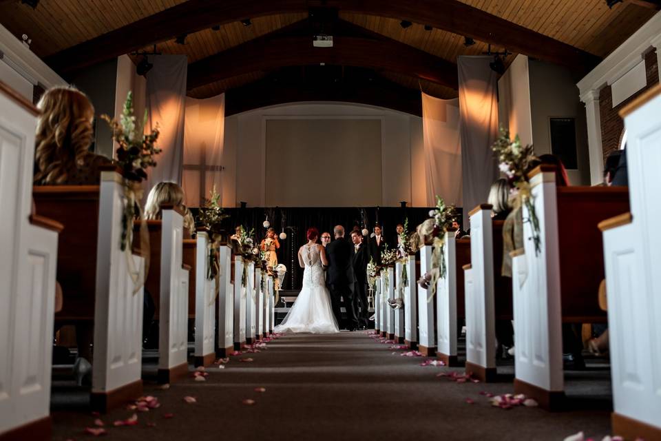 Indoor wedding ceremony