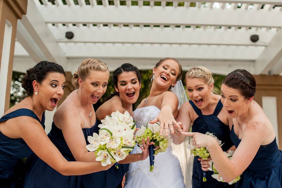 Bride and bridesmaids