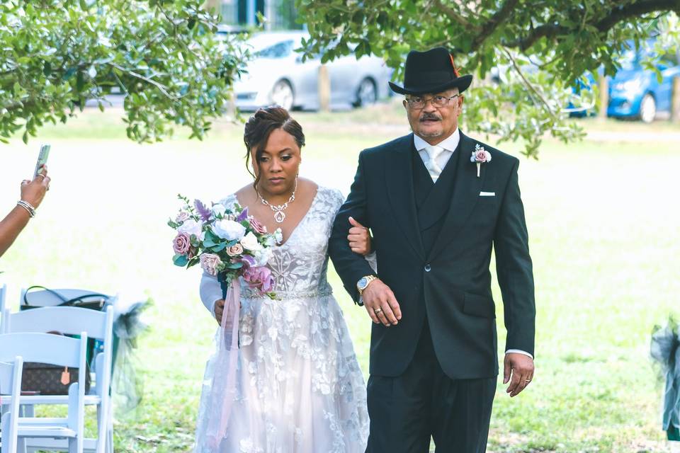 Bride with father