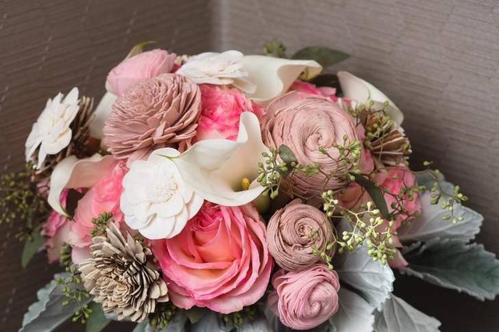 Pink and white arrangement