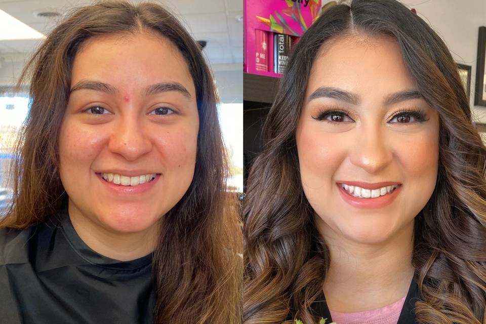 Before & After Makeup & Hair