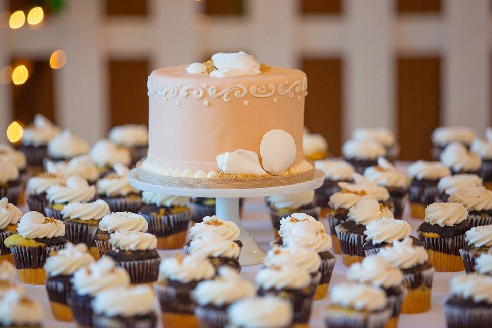 Wedding cake and dessert station