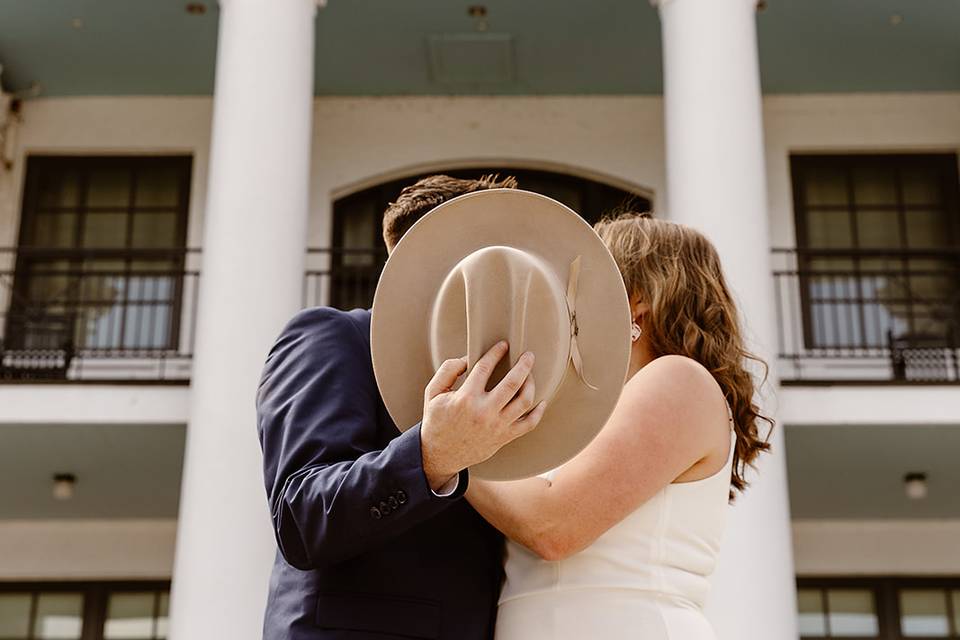 Sunset mountaintop elopement