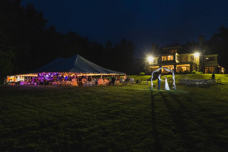 Sharing a moment on the lawn