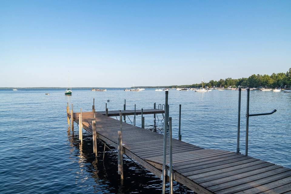 Bright blue views of Sebago Lake