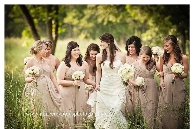 Bride and her bridesmaids