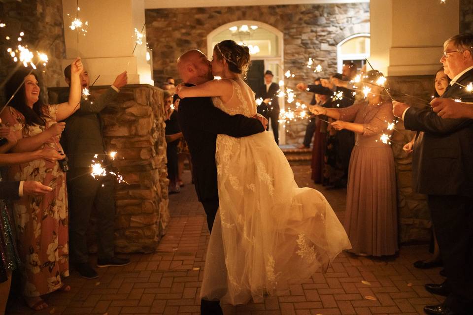 Sparkler Wedding Kiss