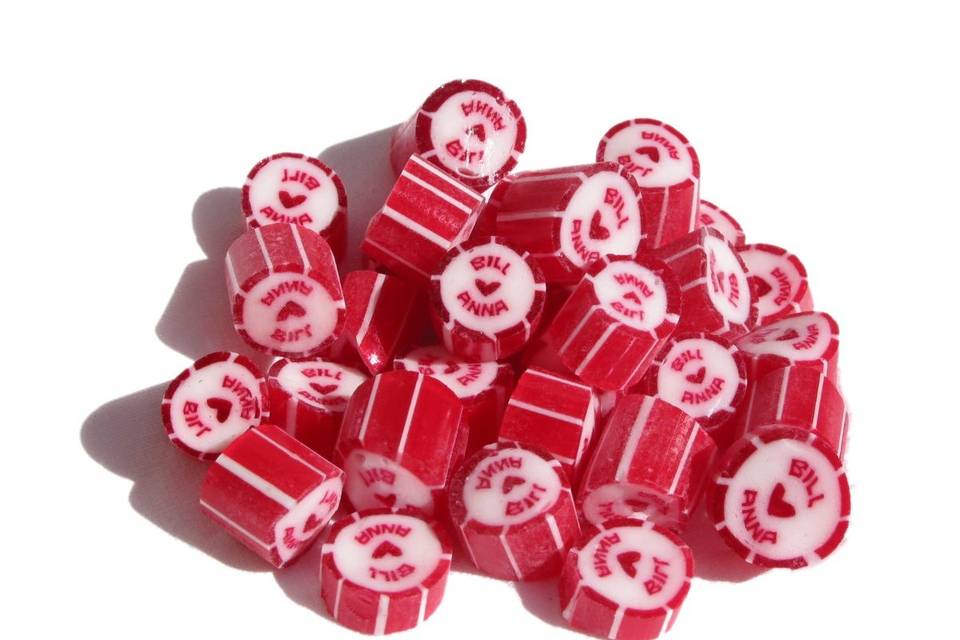 Red candy-striped sweets