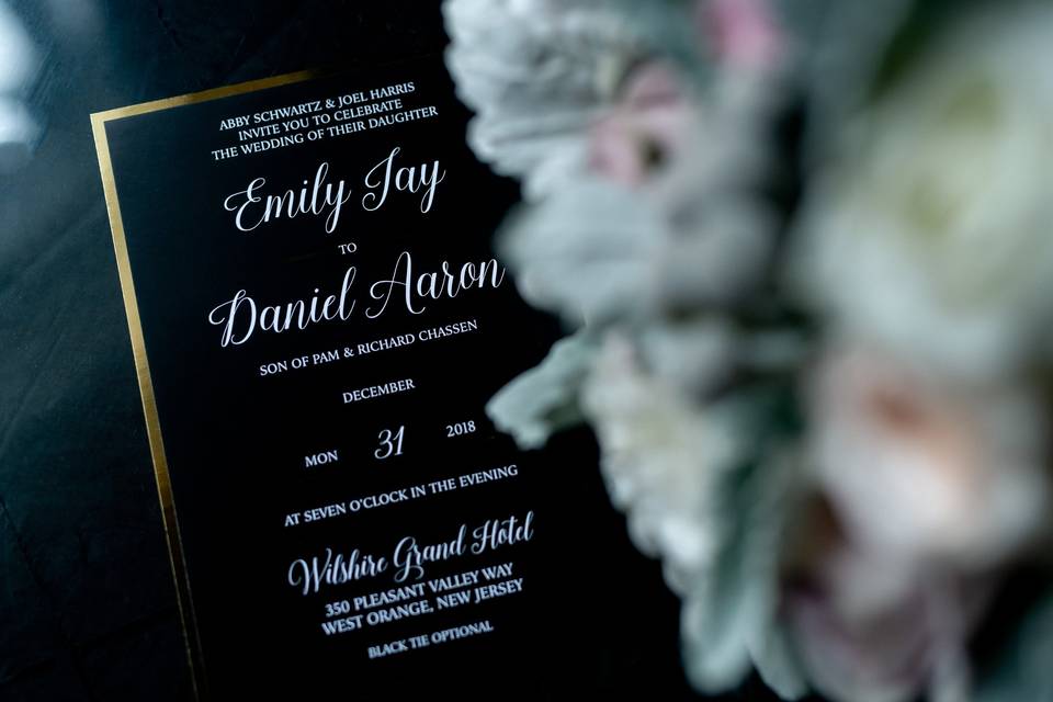 Gold foil invitation