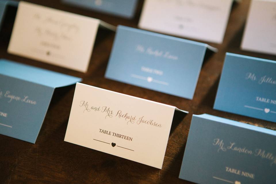 Coordinating escort/place cards