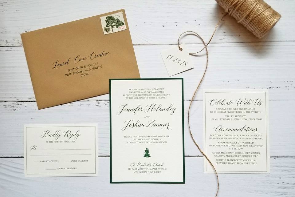 Rustic winter invitations