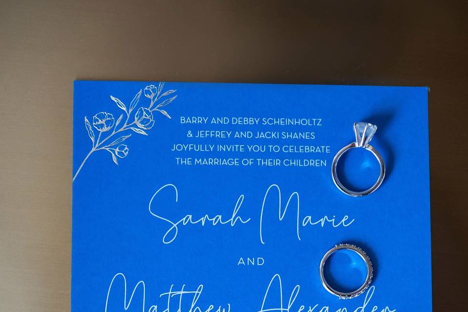 Unique Blue invitation